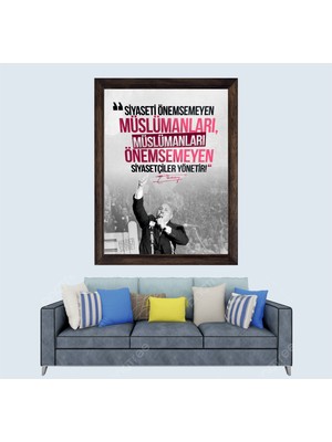 Necmettin Erbakan Sözü Çerçeveli Duvar Tablosu 30X45 cm