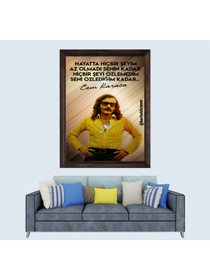 Cem Karaca Sözü Çerçeveli Duvar Tablosu 30X45 cm