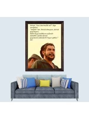 Che Guevara Sözü Çerçeveli Duvar Tablosu 30X45 cm