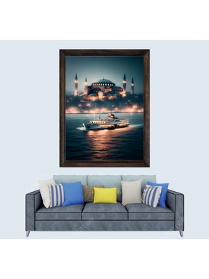 Boğaz ve Ayasofya Camisi Çerçeveli Duvar Tablosu 20X30 cm