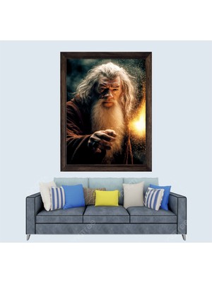 Yüzüklerin Efendisi Gandalf  Çerçeveli Duvar Tablosu 30X45 cm