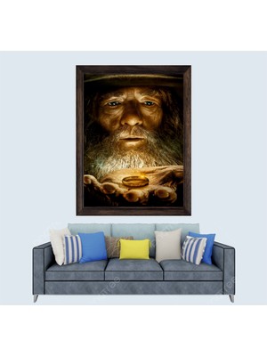 Yüzüklerin Efendisi Gandalf  Çerçeveli Duvar Tablosu 30X45 cm