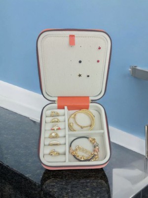 Teknotrust Orta Boy Takı Saklama Kutusu,  Seyahat İçin Deri ve Ahşap Tasarım