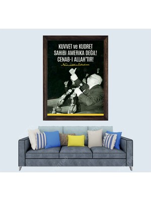 Necmettin Erbakan Sözü Çerçeveli Duvar Tablosu 30X45 cm