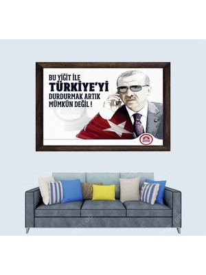 Cumhurbaşkanımız Recep Tayyip Erdoğan Sözü Çerçeveli Duvar Tablosu 20X30 cm