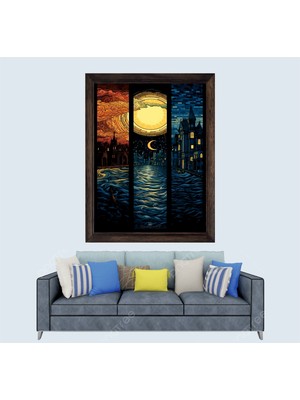 Soyutsal Yağlı Boya Çerçeveli Duvar Tablosu 20X30 cm