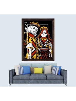 Pişti Karo Papaz  Çerçeveli Duvar Tablosu 30X45 cm