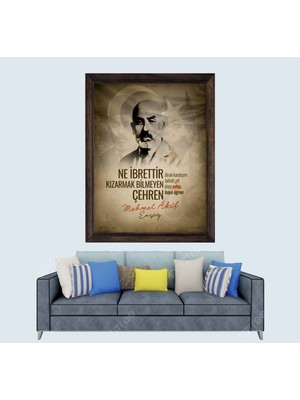 Mehmet Akif Ersoy Sözü Çerçeveli Duvar Tablosu 30X45 cm