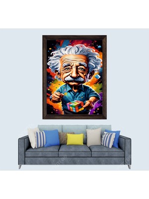 Albert Einstein Çerçeveli Duvar Tablosu 20X30 cm
