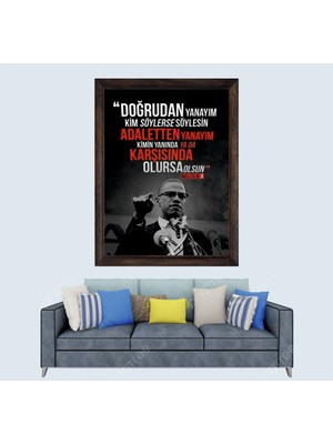 Malcom x Sözü Çerçeveli Duvar Tablosu 20X30 cm