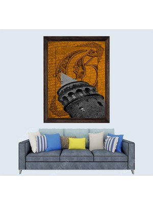 Galata Kulesi Çerçeveli Duvar Tablosu 20X30 cm