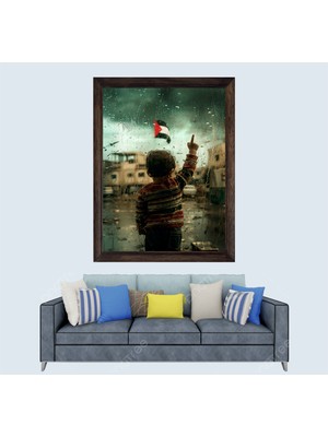 Filistin Gazze, Çerçeveli Duvar Tablosu 30X45 cm