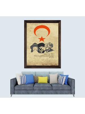 Türkçü, Metehan, Fatih Sultan Mehmet, Atatürk Çerçeveli Duvar Tablosu 20X30 cm