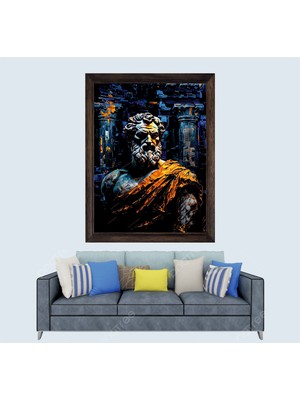 Yunan Filozofu Sokrates  Çerçeveli Duvar Tablosu 30X45 cm