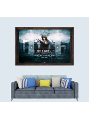 Bilge Kağan Türkçü Tasarım Çerçeveli Duvar Tablosu 20X30 cm