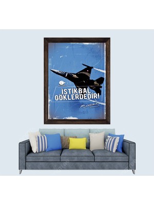 F16 Istikbal Göklerdedir Çerçeveli Duvar Tablosu 20X30 cm