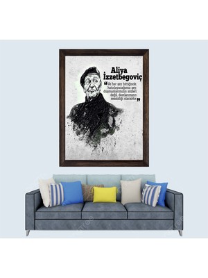 Aliya Izzetbegoviç Sözü Çerçeveli Duvar Tablosu 30X45 cm