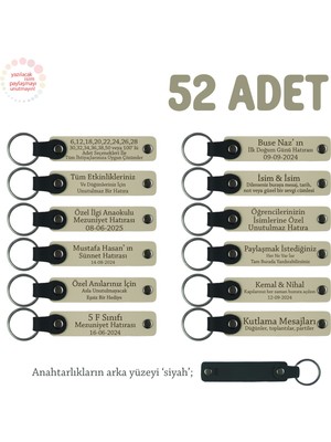 Sütlü Kahve & Siyah, Yıl Sonu Etkinliklerinde Hatıra, 52'li Set, Isme Özel Yazılı Anahtarlık