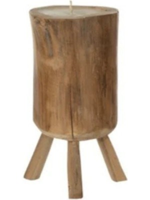 Doğal Tik Ağacı Mum, Sıcak ve Şık Ev Dekoru Için Ideal.