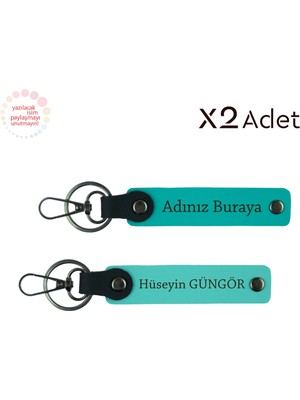 Arkadaşa Günlük Hayatta Eşlik Edecek Hediye – Ikili Anahtarlık Seti, Koyu Turkuaz-Turkuaz