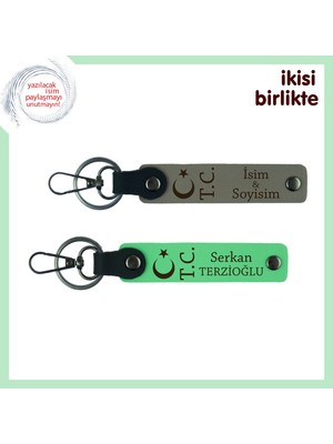 Yeni Mezun Avukata Gurur Dolu Hediye, Ay Yıldız Tc Isim Yazılabilir Anahtarlık, Kül Gri-Yeşil