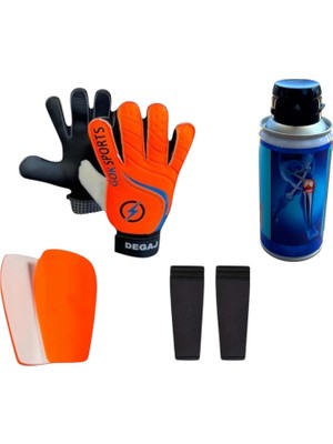Çocuk Kaleci Eldiveni Tekmelik Kaval Koruyucu Konç Çoraplı Futbol Soğutucu Sprey