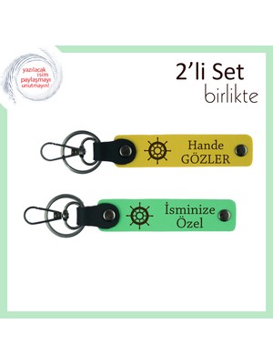 Denizci Ruhunu Yansıtan Sevgiliye, Gemi Temalı 2’li Anahtarlık Takımı, Sarı-Fıstık Yeşil