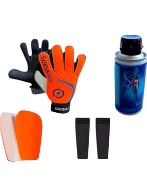 Yetişkin Kaleci Eldiveni Tekmelik Kaval Koruyucu Konç Çoraplı Futbol Soğutucu Sprey