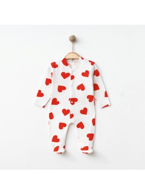 Kalp Baskılı Kız Tulum