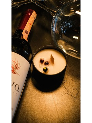 El Yapımı Özel Tasarım Kokulu Mum, Şık Bordo Renk, Evinizi Güzelleştiren Detay