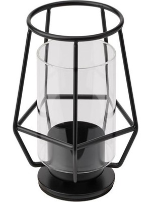 Şık Siyah Tealight Mumluk, 10 Cm, Modern ve Zarif Tasarım