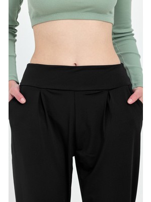 Siyah Relax Yoga Pantolonu
