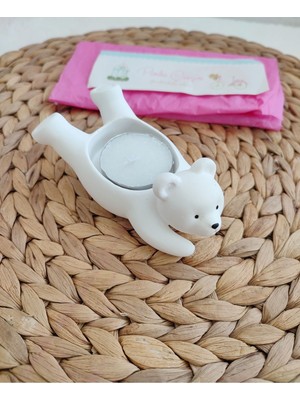 Sevimli Ayı Mumluk, Şık ve Dekoratif Ev Aksesuarı, Tek Adet