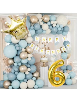 Bkmc Party Kral Taçlı Yaş Seçenekli Erkek Çocuk Doğum Günü Yeni Doğan Özel Gün Parti Kutlama Seti Süsü