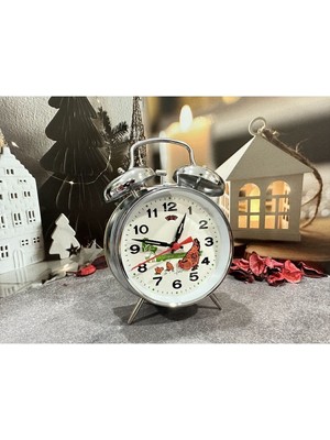 Nostaljik Kurmalı Tavuklu Guguklu Metal Masa Saati, Şık ve Zarif Dekorasyon Parçası