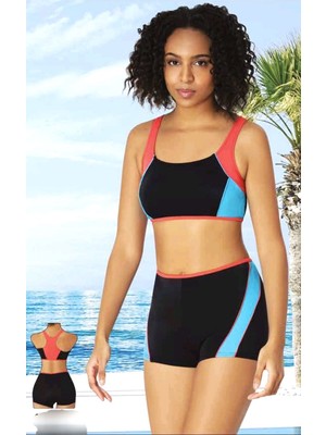 Sunsurf Şortlu Yüzücü Bikini Takımı Siyah