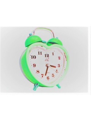 Yeşil Kalp Şekli Dekoratif Masa Saati, Şık ve Kullanışlı Tasarım