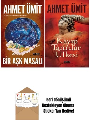 Bir Aşk Masalı + Kayıp Tanrılar Ülkesi / Ahmet Ümit 2 Kitap Set + Okuma Sticker'ları