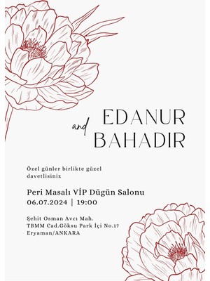 Sakura Dıjıtal Düğün Davetiyesi