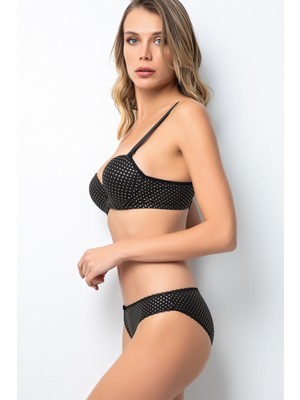 Miorre Push-Up Dolgulu Gold Puantiyeli Sütyen Takım