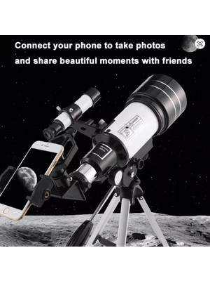Telefon Tutuculu Mobil Uzay Gezegen Ay Yıldız Doğa Kara Gözlem Teleskobu (150 Kat Yakınlaştırmalı Teleskop)
