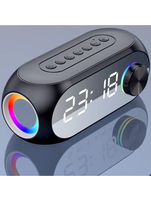 Rgb LED Işıklı Bluetooth Hoparlör, Dijital Alarm, Fm Radyo, Mp3 ve Şarj Özellikli