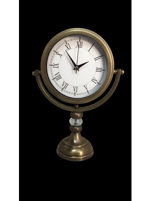 Şık Kristal Masa Saati, Kahverengi, Zarif ve Modern Tasarım