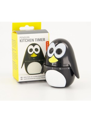 Siyah Penguen Temalı Mutfak Saati, Şık ve Fonksiyonel Tasarım