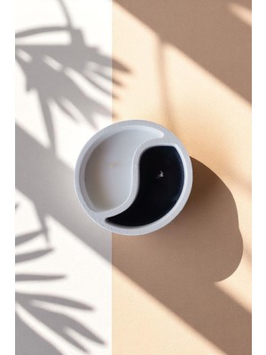 Yin-Yang Beton Mum - Dekoratif ve Hediyelik Organik Soya Wax’lı Beton Mumluk