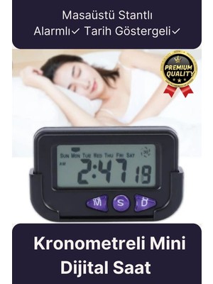 Çok Fonksiyonlu Dijital Masaüstü Saat, Alarm ve Tarih Göstergeli, Kullanışlı ve Şık Tasarım