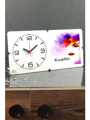 Ahşap Kuaför Masa Saati, Şık ve Zarif Dekoratif Saat Hediye Seçeneği