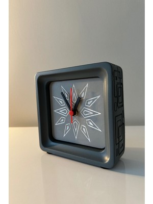 Şık Gri Beton Masa Saati, Ofis ve Ev Dekoru, Hediye Seçeneği