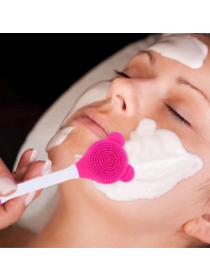 Teknotrust Silicon Yüz Temizleme Fırçası ve Maske Uygulama Spatulası, 2'li Set