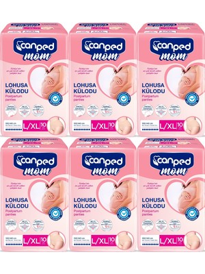 Canped Mom Lohusa Külodu - Külot Bez L - Large - Büyük / XL - Extra Large - 60 Adet (6 paket*10)